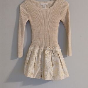 Camilla Cream and Gold Kids Formal Dress
